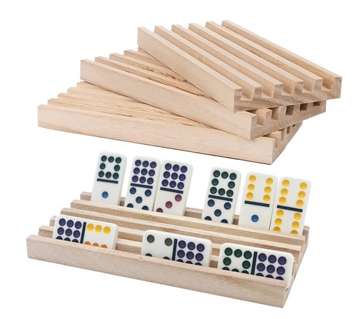 Wooden domino trays set - trays,
