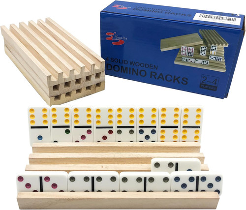 Pack wooden domino holders - domino,